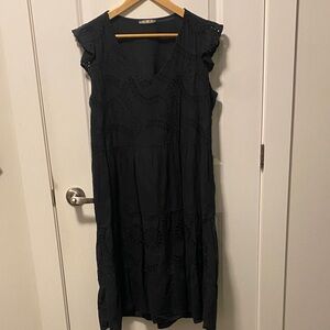 Black Summer Boho Casual Coquette Milkmaid Beach to Evening Dress